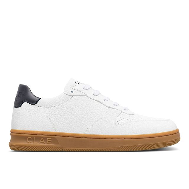 CLAE MALONE Shoes Mens USA843-E25 In White Navy Light Gum